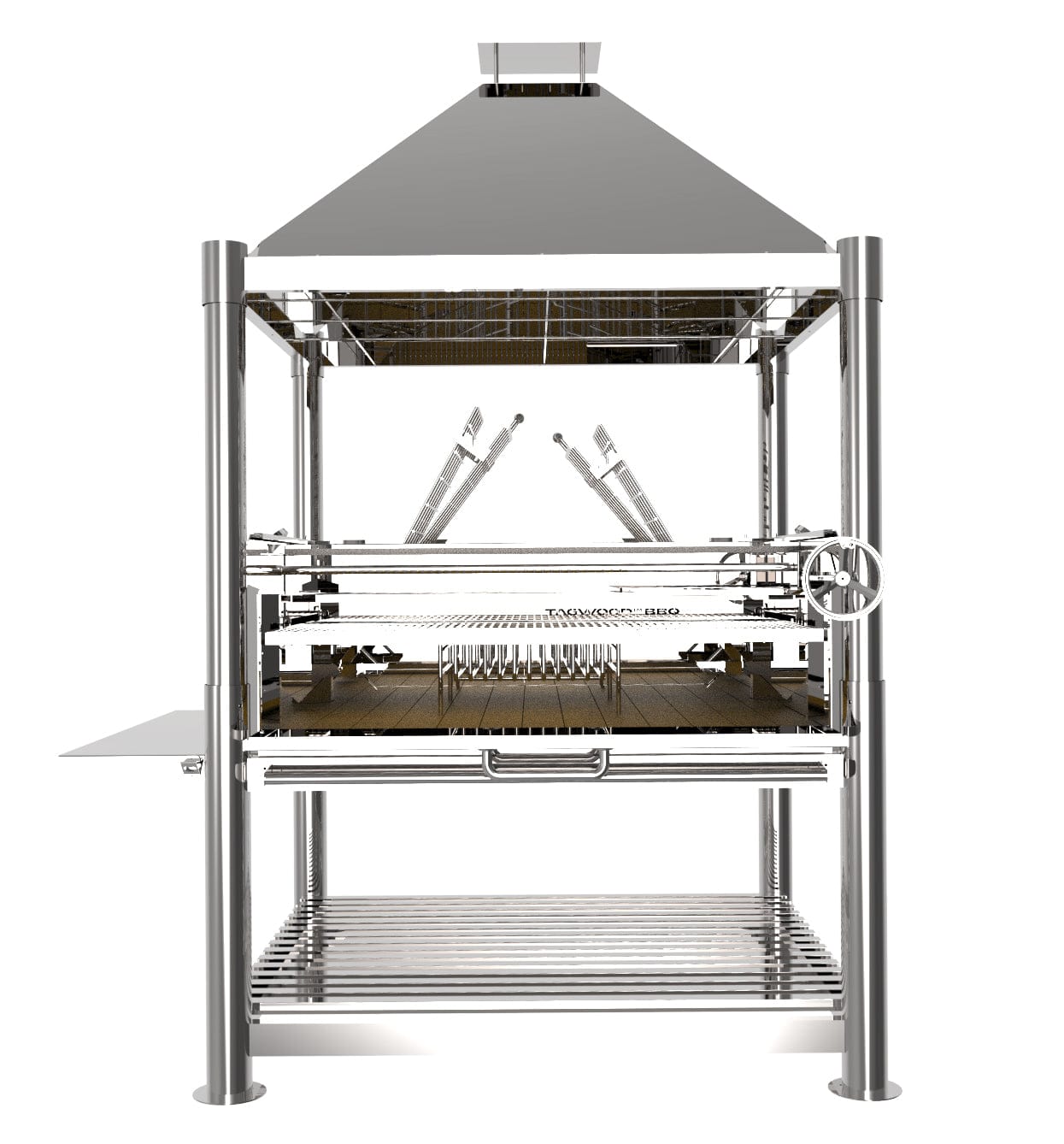 TAGWOOD BBQ XL Argentine Wood Fire & Charcoal Grill All Stainless Steel - Kitchen King Direct