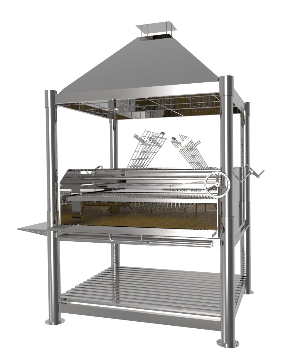 TAGWOOD BBQ XL Argentine Wood Fire & Charcoal Grill All Stainless Steel - Kitchen King Direct
