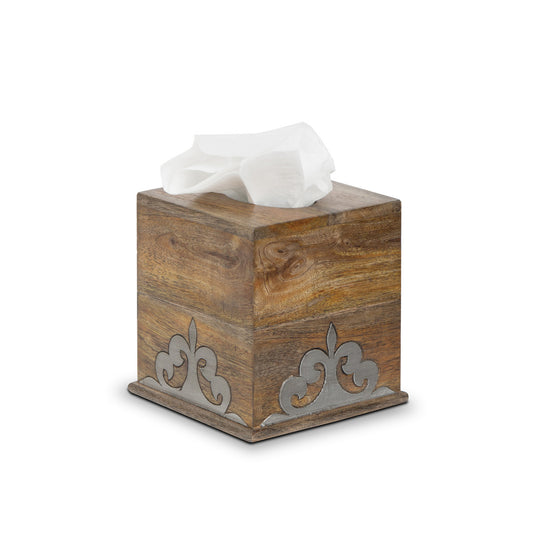 Parkhill Collection Heritage Inlay Wood Tissue Box