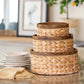 Parkhill Collection Woven Water Hyacinth Round Storage Basket, Set of 3