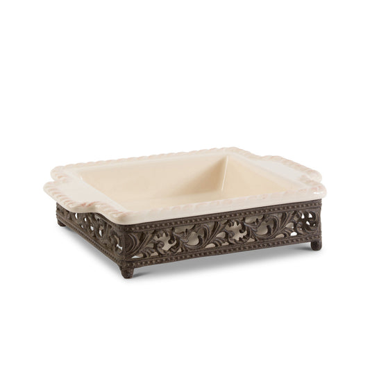 Parkhill Collection Acanthus Stoneware Square Baking Dish, 9"