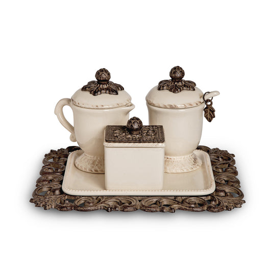 Parkhill Collection Acanthus Stoneware Coffee Service Set