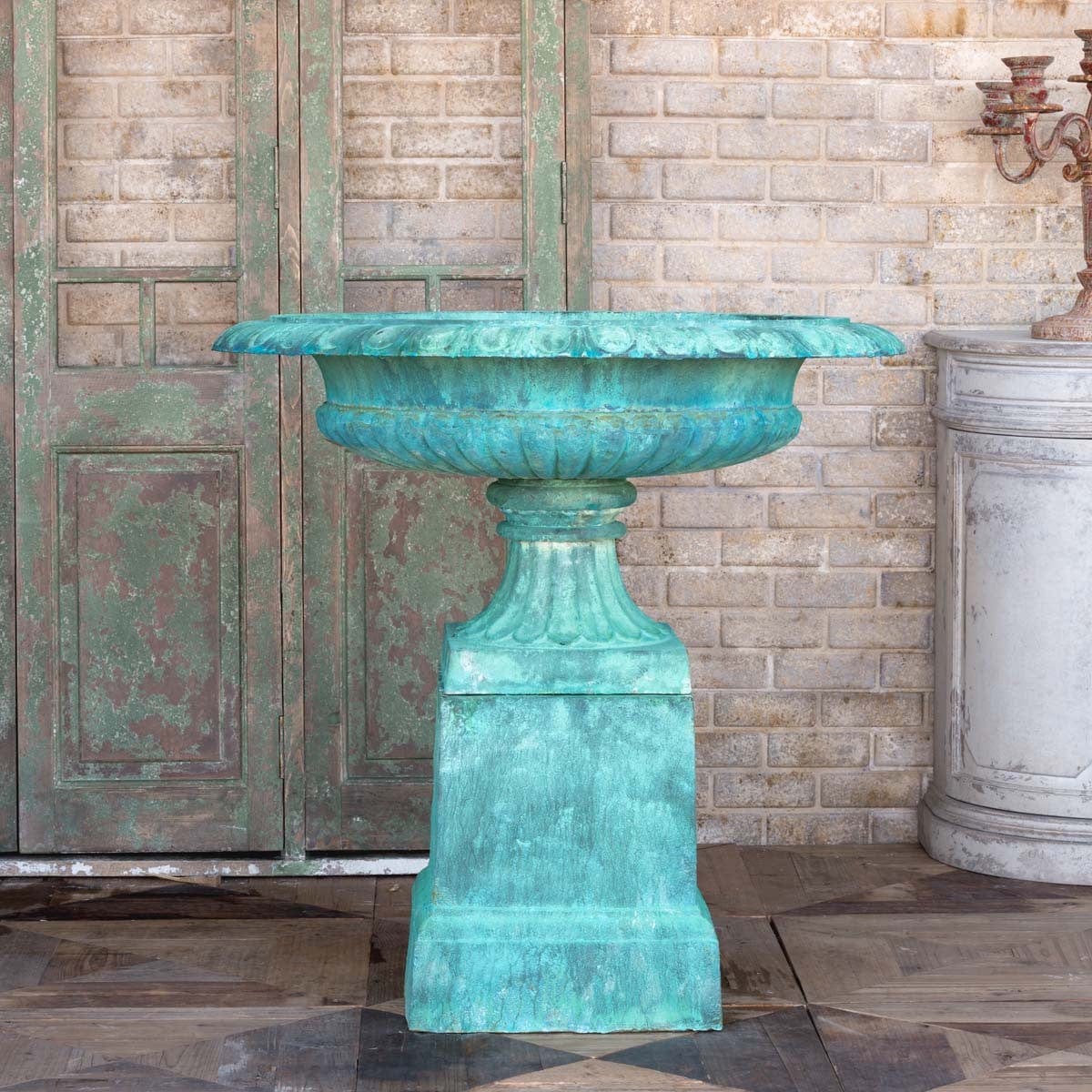 Parkhill Collection Cast Iron Estate Urn with Pedestal - Kitchen King Direct