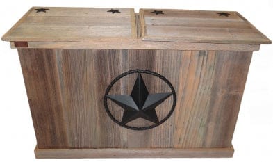 Haggards Rustic Goods Double Trash Can With Star/Rope Black - Kitchen King Direct