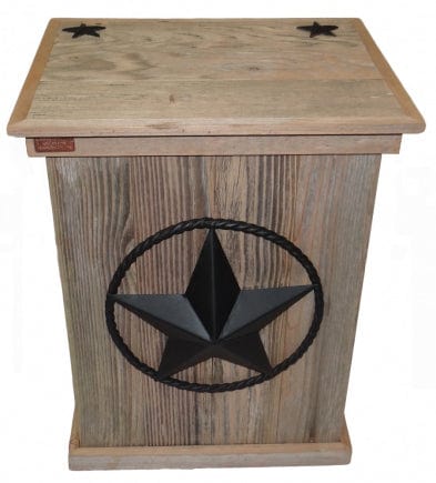 Haggards Rustic Goods Single Trash Can With Star/Ring Black - Kitchen King Direct