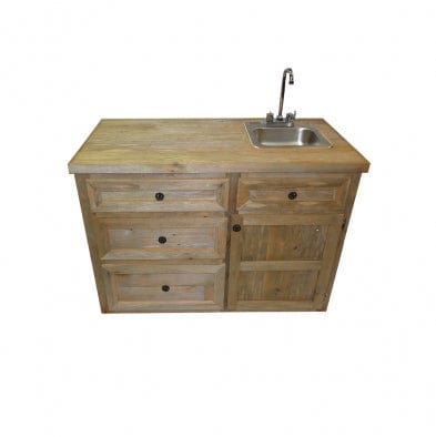 Haggards Rustic Goods Bar With Sink Black Knobs - Kitchen King Direct