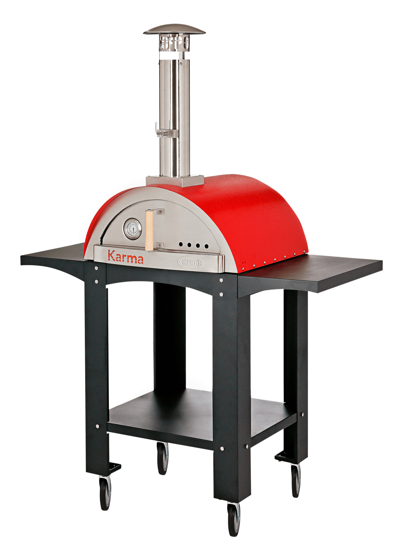 WPPO Karma 25" Wood Fired Pizza Oven with Black Cart - Kitchen King Direct